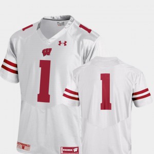 Embroidery For Men's Badgers Jersey Premier White College Football #1 961026-480