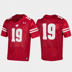 Official #19 Replica Red For Men's Badger Jersey 281609-209