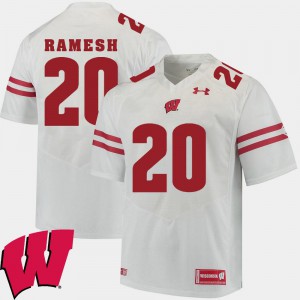 #20 2018 NCAA Alumni Football Game Stitched White Wisconsin Badger Austin Ramesh Jersey Men 497215-116
