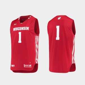 UW Jersey Replica Embroidery Red #1 Mens College Basketball 979153-498