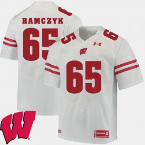 White Wisconsin Badgers Ryan Ramczyk Jersey For Men Alumni Football Game 2018 NCAA #65 Embroidery 454235-651