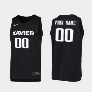 For Men 2019-20 College Basketball #00 Black University Xavier Musketeers Customized Jersey Replica 722580-134
