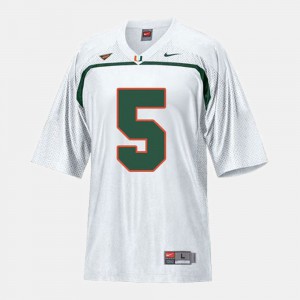 #5 College Football Miami Andre Johnson Jersey For Men White NCAA 167611-239