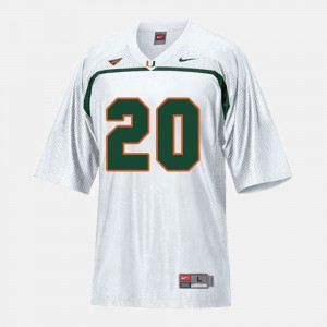 Stitched Men's Miami Ed Reed Jersey #20 College Football White 414365-315