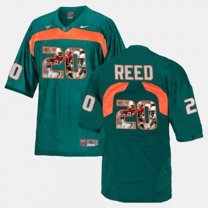 For Men Green Player Pictorial High School Miami Hurricane Ed Reed Jersey #20 638579-698