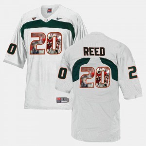 #20 Men Player Pictorial UM Ed Reed Jersey White College 299710-632