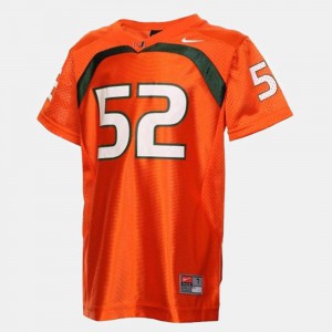 Stitched Orange #52 Kids College Football Miami Ray Lewis Jersey 904853-889