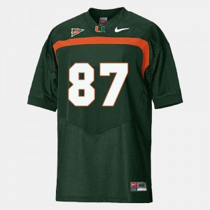 Youth(Kids) Green Hurricanes Reggie Wayne Jersey Official #87 College Football 721300-792