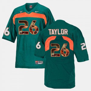 For Men's #26 Embroidery Green Hurricanes Sean Taylor Jersey Player Pictorial 578920-152