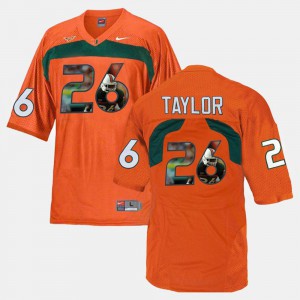 University of Miami Sean Taylor Jersey For Men's #26 Player Pictorial Orange Alumni 687589-746