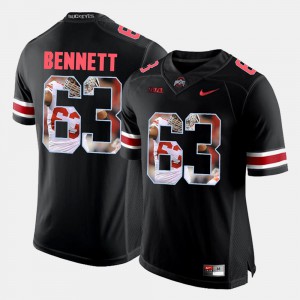 Black OSU Michael Bennett Jersey Pictorial Fashion #63 For Men Embroidery 470261-545