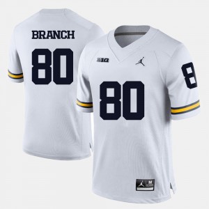 White College Football Mens Official #80 Wolverines Alan Branch Jersey 378681-686