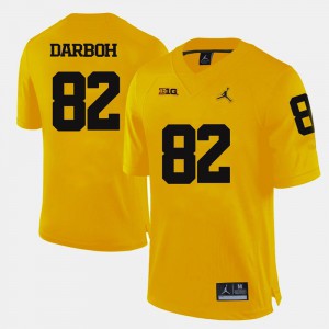 U of M Amara Darboh Jersey College Football #82 Stitch Yellow For Men's 849586-758