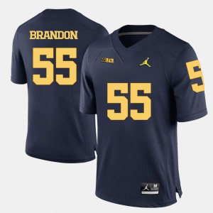 Michigan Wolverines Brandon Graham Jersey College Football For Men's #55 Navy Blue Stitch 526409-437