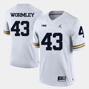 College Football University #43 For Men Wolverines Chris Wormley Jersey White 245887-271