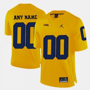 Mens College Limited Football Official Michigan Custom Jersey #00 Yellow 414296-319