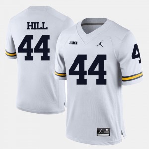 Men Embroidery College Football Michigan Wolverines Delano Hill Jersey #44 White 344266-280