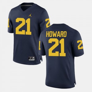 College Football Men's Michigan Wolverines desmond Howard Jersey #21 Navy College 822418-160