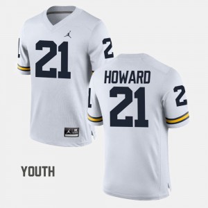 University of Michigan desmond Howard Jersey Official For Kids College Football #21 White 359824-940