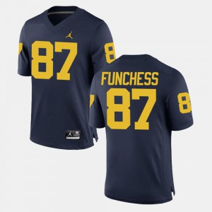 College #87 Navy For Men's Alumni Football Game Michigan Wolverines Dominique Funchess Jersey 495032-518