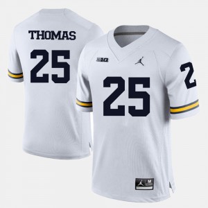 Stitch Wolverines Dymonte Thomas Jersey For Men College Football White #25 758945-929