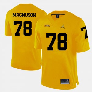 College Football Yellow Michigan Erik Magnuson Jersey High School #78 Men 371718-671
