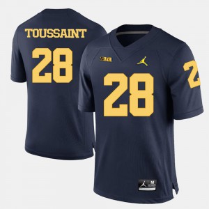 #28 Navy Blue Mens College Football Wolverines Fitzgerald Toussaint Jersey NCAA 881313-775