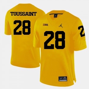 College Football Player For Men's Yellow U of M Fitzgerald Toussaint Jersey #28 423820-732