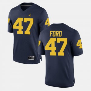 #47 Mens U of M Gerald Ford Jersey Alumni Football Game Embroidery Navy 949273-913