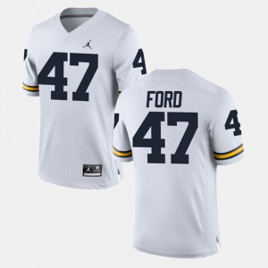 Alumni Football Game White Stitched Michigan Wolverines Gerald Ford Jersey #47 Mens 268053-156