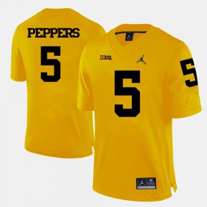 College Football For Men's Yellow Wolverines Jabrill Peppers Jersey #5 High School 426888-691
