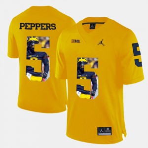 Player Pictorial Player Michigan Jabrill Peppers Jersey Men's #5 Yellow 703766-902