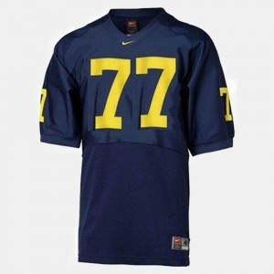 College Football #77 Blue Official For Kids Wolverines Jake Long Jersey 152003-200