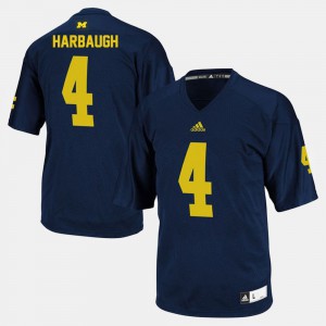 Navy High School Wolverines Jim Harbaugh Jersey #4 Men College Football 972544-269