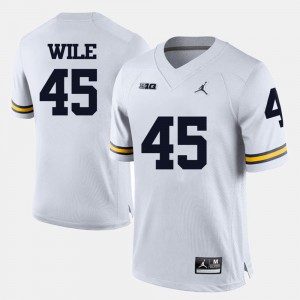 White #45 For Men's Stitched Wolverines Matt Wile Jersey College Football 997708-717
