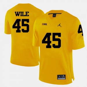 Player Michigan Matt Wile Jersey Yellow #45 Mens College Football 113105-347