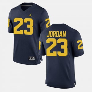 For Men's Navy Wolverines Michael Jordan Jersey University #23 Alumni Football Game 771805-111