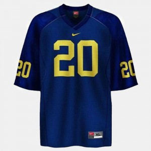 College Football #20 Michigan Wolverines Mike Hart Jersey Blue Youth(Kids) Embroidery 950509-415