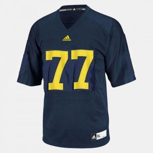 Stitch Blue #77 College Football Youth(Kids) Michigan Wolverines Taylor Lewan Jersey 182206-915