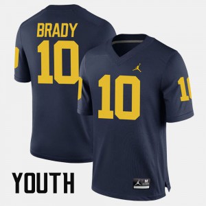 #10 University of Michigan Tom Brady Jersey Navy Stitched Youth(Kids) Alumni Football Game 543948-623