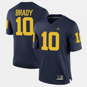 Alumni Football Game Michigan Tom Brady Jersey Stitch #10 Navy Men's 297277-323