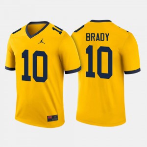 #10 Maize For Men College Football Michigan Tom Brady Jersey Player 717726-359