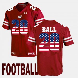 US Flag Fashion Badgers Montee Ball Jersey #28 Men's Maroon Embroidery 544205-369