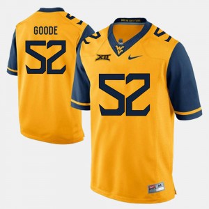 West Virginia University Najee Goode Jersey Gold For Men's Alumni Football Game #52 Stitched 182600-986