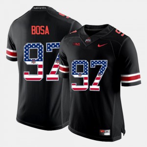 OSU Buckeyes Nick Bosa Jersey For Men Black #97 US Flag Fashion Official 629668-427