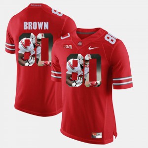 Official Scarlet Pictorial Fashion Ohio State Noah Brown Jersey #80 Men 244538-394