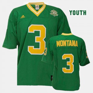 College Football Green Irish Joe Montana Jersey Stitched #3 Youth(Kids) 735645-441