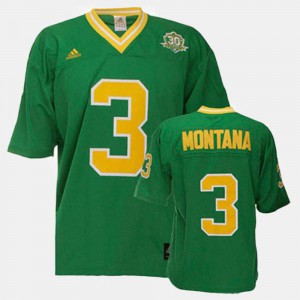 Player Green #3 University of Notre Dame Joe Montana Jersey Mens College Football 367126-577