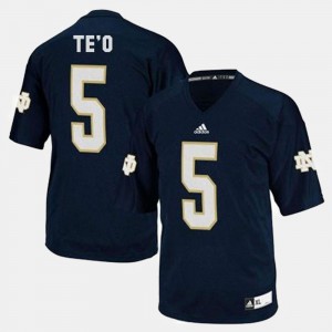 College Football #5 NCAA Blue University of Notre Dame Manti Te'o Jersey For Men's 155126-476