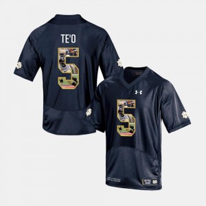 Notre Dame Manti Te'o Jersey Navy Player Pictorial Mens #5 Official 401799-581